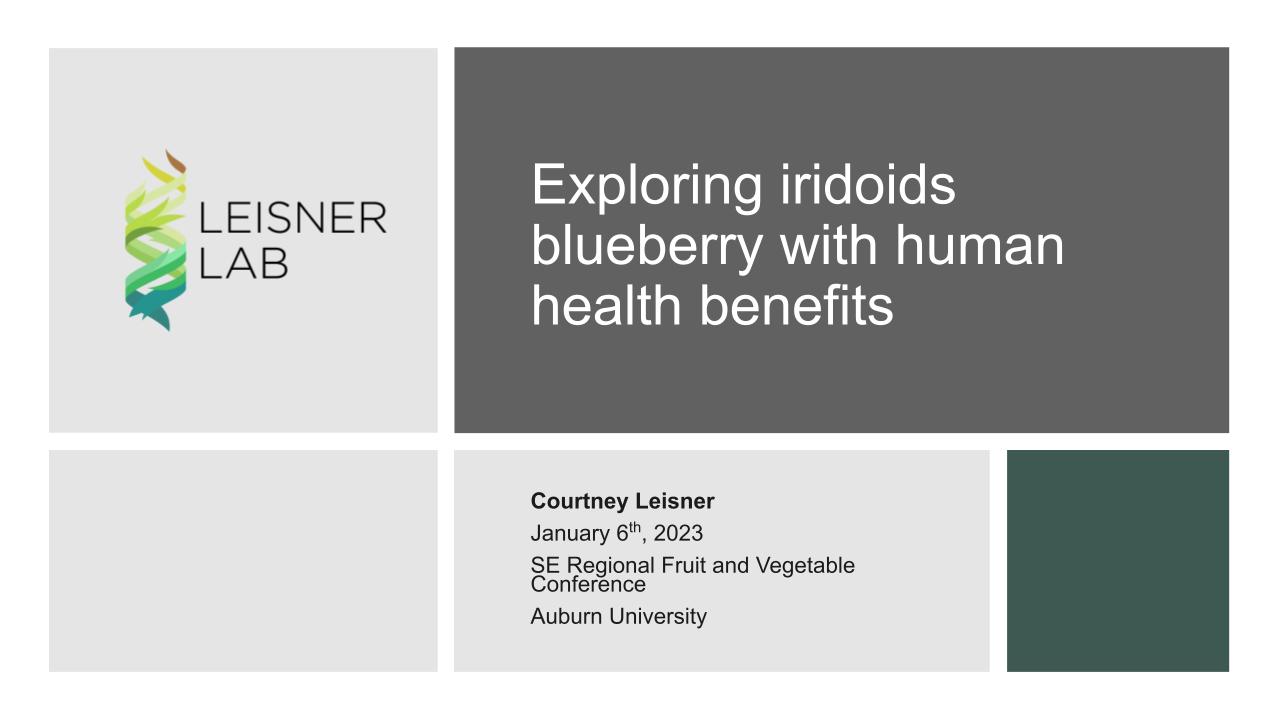 Exploring Iridoids Blueberry with Human Health Benefits